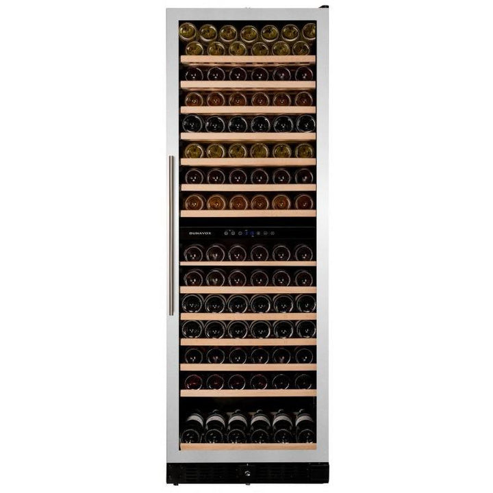 Dunavox - 166 bottle Built In Dual Zone Tall Wine Cooler Stainless Steel DX-166.428SDSK Elite Wine Refrigeration