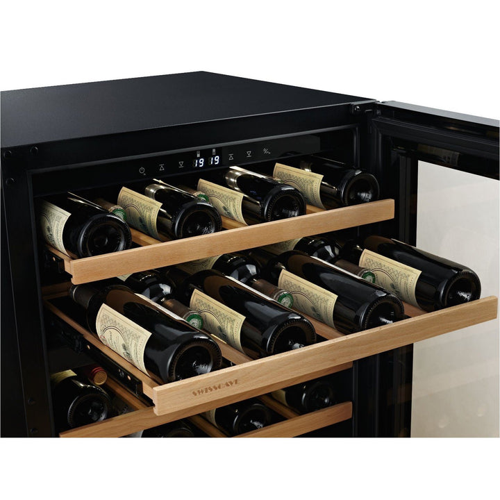 SWISSCAVE Premium - 600mm Dual Zone - 40 Bottle - Freestanding / Built in Wine Cooler - WLB-160DF