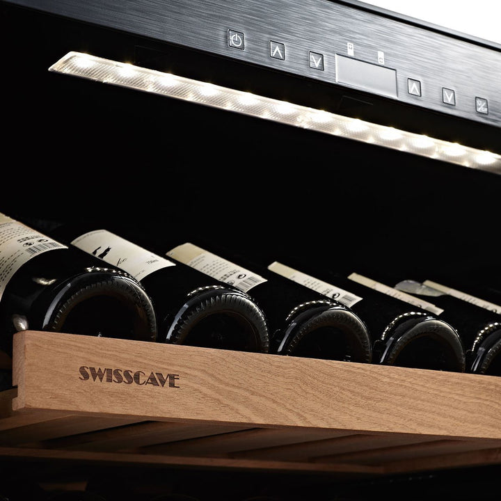 SWISSCAVE - 171 Bottle Dual Temperature Zone Wine Cooler - WLB460DFLD Elite Wine Refrigeration