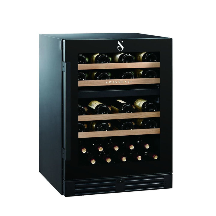 SWISSCAVE Premium - 600mm Dual Zone - 40 Bottle - Freestanding / Built in Wine Cooler - WLB-160DF