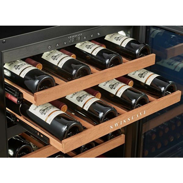 SWISSCAVE Premium - 600mm Dual Zone - Built in Undercounter Wine Cooler - WLU-160DF