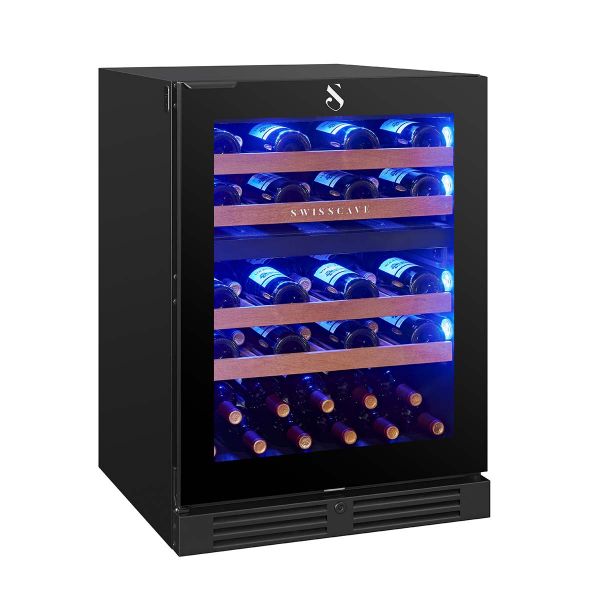 SWISSCAVE Premium - 600mm Dual Zone - Built in Undercounter Wine Cooler - WLU-160DF